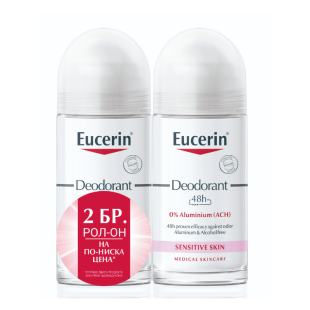 Eucerin Рол-он дезодорант за чувствителна кожа 2х50мл