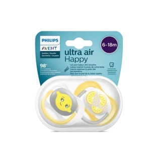 Ортодонтични залъгалки Ultra Air лимон 6-18м. 2бр Avent