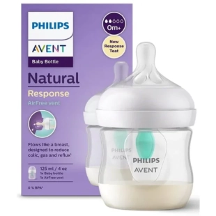 Бутилка Natural Response AirFree 125 мл 0м+ с биберон с поток 2 Avent
