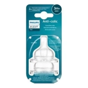 Биберон Anti-Colic Medium с 3 дупки 3м+ 2бр Avent