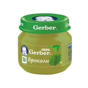 Gerber Храна за бебета Пюре от броколи моето 1-во пюре, 80g, бурканче