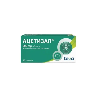 Ацетизал таблетки при болка и грипни състояния 500мг х20 Actavis