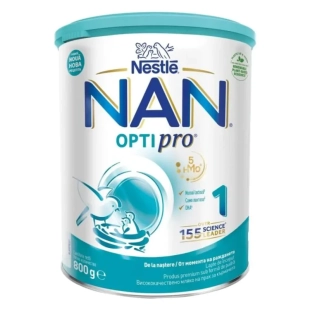 Nestle NAN Optipro 1 HM-O Висококачествено обогатено мляко на прах за кърмачета 800г