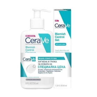 CeraVe Почистващ гел против несъвършенства 236мл+ Гел за лице 40мл 203711 Промо Комплект