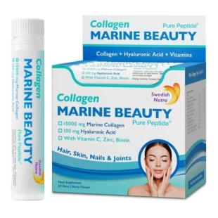 Рибен Колаген Marine Beauty 10000 мг с хиалуронова киселина 100 мг флакон 20 x 25 мл Swedish Nutra