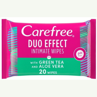 Carefree интимни кърпички с алое и зелен чай 20 бр.