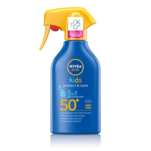 Nivea Sun Kids Protect & Care Детски слънцезащитен спрей с помпа SPF50+ 270 мл