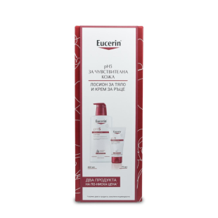 Eucerin pH5 лосион за тяло 400мл + крем за ръце 75мл комплект