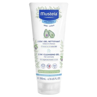 Mustela 2в1 измиващ гел шампоан за коса и тяло 200мл