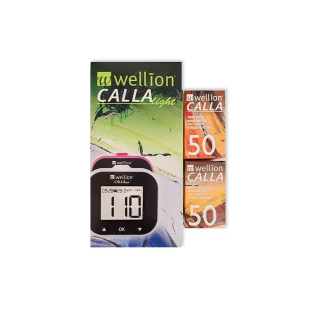 Wellion Calla Light Комплект Глюкомер за измерване на кръвна захар + тест ленти х50 бр