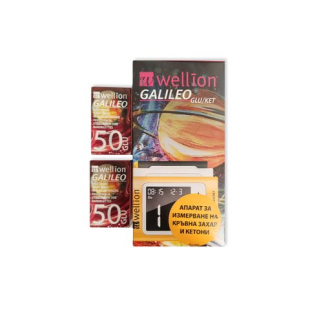 Wellion Galileo Апарат за измерване на кръвна захар и кетони + тест ленти за кръвна захар х50 бр