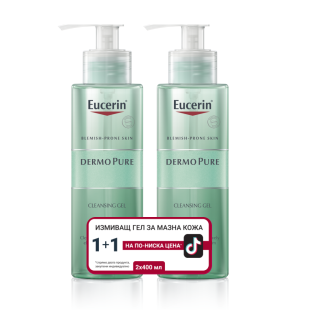 Комплект Eucerin DermoPure Измиващ гел за мазна и склонна към акне кожа 2х400мл