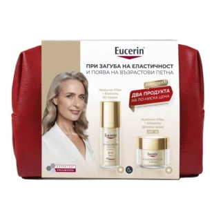 Eucerin Hyaluron-Filler + Elasticity Дневен крем SPF30 50мл + 3D Серум 30мл комплект