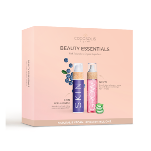Cocosolis Beauty essentials подаръчен сет с антицелулитно масло и серум за бърз растеж на косата