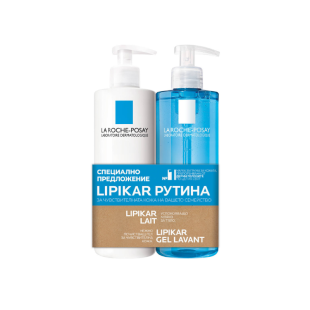 La Roche-Posay Lipikar Lait Мляко за тяло 400мл + Lipikar Gel Lavant Душ гел 400мл комплект