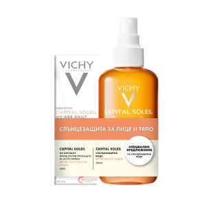 Комплект Vichy Soleil  UV Age флуид SPF50+ 40мл + Вода за подобряване на тена SPF30