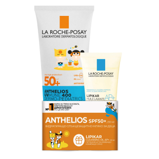 Комплект La Roche-Posay Anthelios Мляко за деца SPF50+ 250мл + Lipikar Измиващо олио 100мл