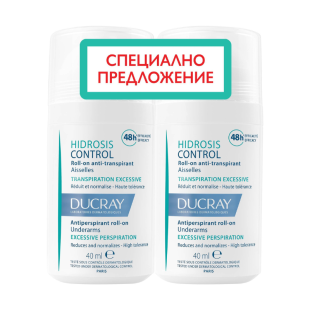 Комплект Ducray Hidrosis Control Рол-он дезодорант против изпотяване 2x40мл