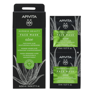 Apivita express beauty хидратираща и освежаваща маска за лице с алое 8ml х12 броя