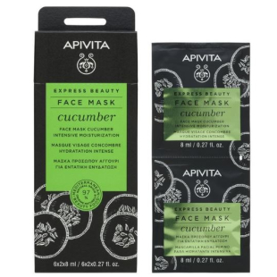 Apivita express beauty интензивна хидратираща маска за лице с краставица 8ml х12 броя