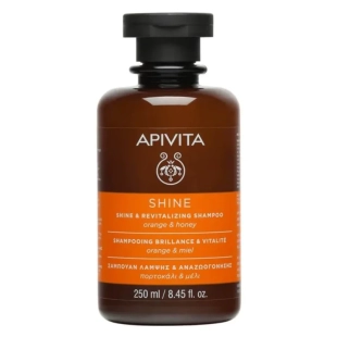 Apivita shine & revitalizing ревитализиращ шампоан с портокал и мед 250ml