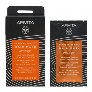 Apivita express hair ревитализираща маска за коса с портокал 20ml  х 6 броя