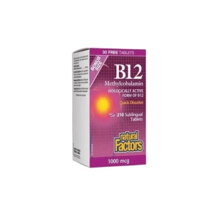 Витамин В12 таблетки 1000мкг х180+30 Natural Factors