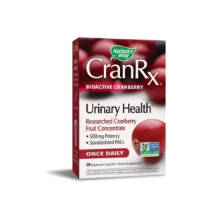 CRAN Rx Биоактивна Червена боровинка капсули за уринарния тракт  500мг х30  Nature's Way