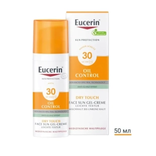 Eucerin слънцезащитен гел-крем за лице за мазна кожа spf 30 50мл