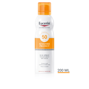 Eucerin oil control прозрачен слънцезащитен спрей spf 50 200мл