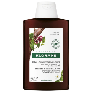 Klorane шампоан с хинин и органичен еделвайс за косопад, изтъняваща коса 400ml
