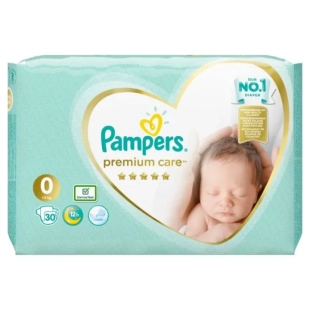 Pampers premium care пелени smp размер 0 / <3кг./ х30