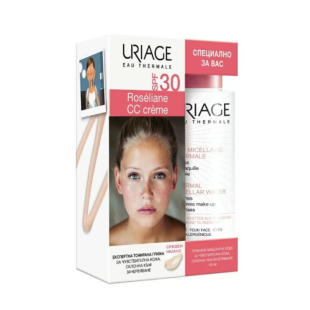 Uriage roseliane cc тониран крем spf30  среден нюанс 40 ml + мицеларна вода 100 ml
