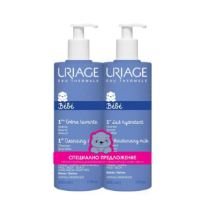 Uriage bebe промо creme lavante 500 ml + хидратиращо мляко 500 ml