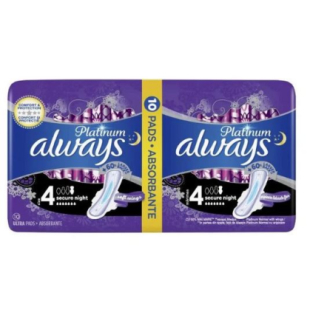 Дамски превръзки always platinum secure night x10