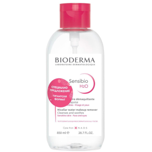Bioderma sensibio h2o мицеларна вода за чувствителна кожа 850мл помпа лимитиран формат