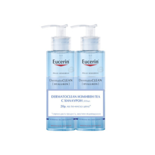 Eucerin dermatoclean измиващ гел 2 х 200 мл промо пакет