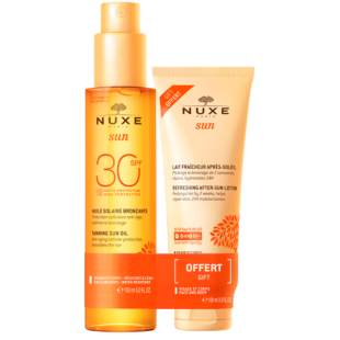 Nuxe Sun олио за тен SPF 30 150 мл + Nuxe Sun освежаващ лосион за след слънце 100 мл