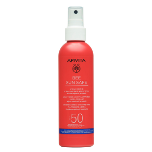 Apivita Bee Sun Safe Хидратиращ спрей с ултра лека текстура за лице и тяло SPF50