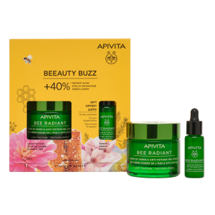 Apivita Bee Radiant Озаряващ гел-крем за лице 50мл + Apivita Озаряващ серум против бръчки 10мл