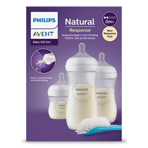 Сет серия Natural Response Starter - бутилки и четка Avent