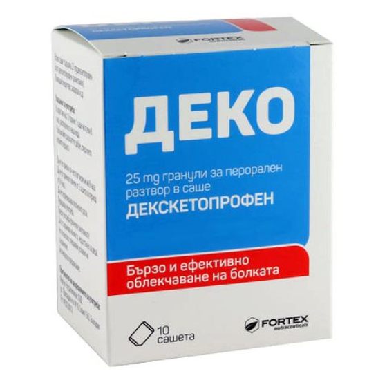 Деко 25 мг сашета при болка х10 Фортекс