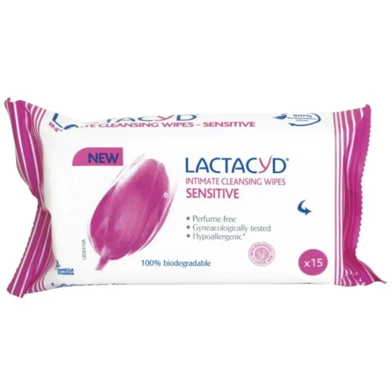 Лактацид кърпички sensitive х 15