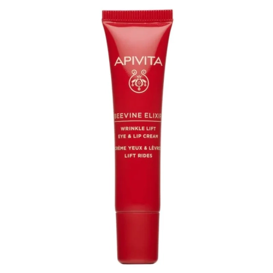 Apivita Beevine Elixir Коригиращ бръчките лифтинф крем за околоочен контур и устни 15 мл