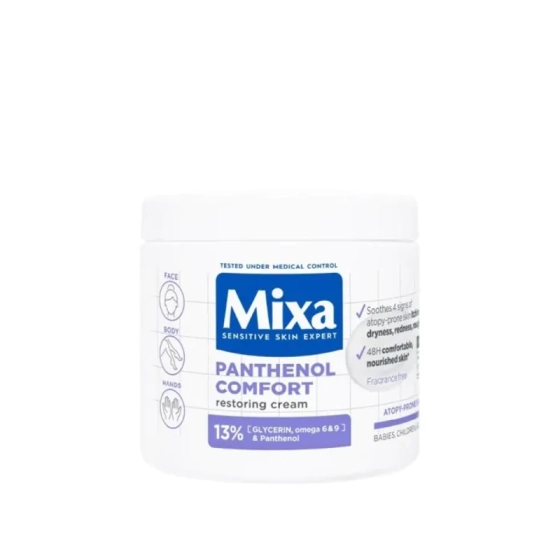 Mixa Panthenol Comfort регенериращ крем за тяло за суха към атопична кожа 400 мл