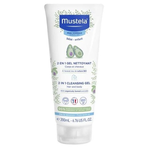 Mustela 2в1 измиващ гел шампоан за коса и тяло 200мл