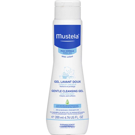 Mustela нежен измиващ гел за коса и тяло 200мл