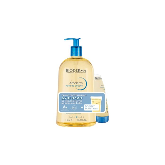 Bioderma Atoderm Душ-олио за суха и атопична кожа 1000 мл + Bioderma Atoderm Душ-олио 100 мл