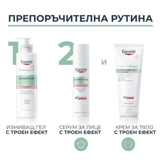 Eucerin dermopure измиващ гел с тройно действие 400 мл