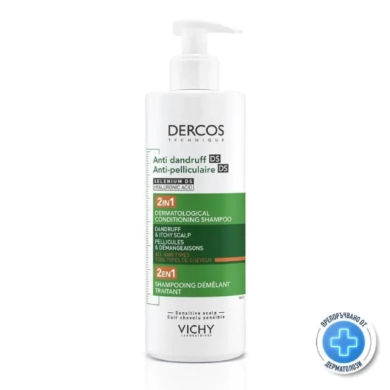 Vichy Dercos 2в1 Шампоан + Балсам против пърхот 390мл 902373